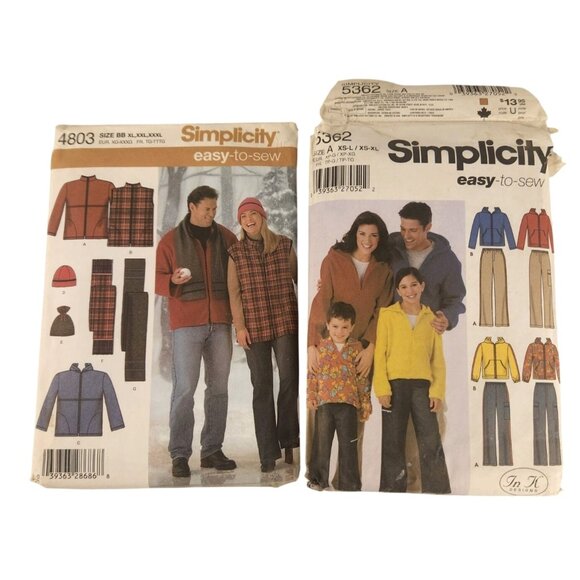 Simplicity 4803 & 5362 Easy-To-Sew Adult & Child Patterns XS-XXXL Craft Set - Picture 1 of 12